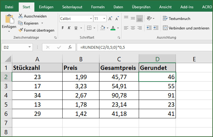 Excel - Runden