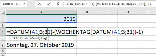 Excel - Sommerzeit berechnen