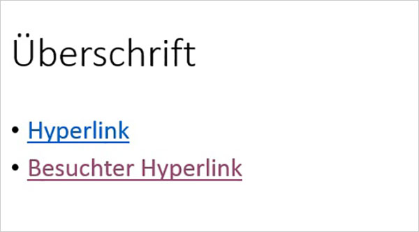 PowerPoint - Hyperlinkfarbe