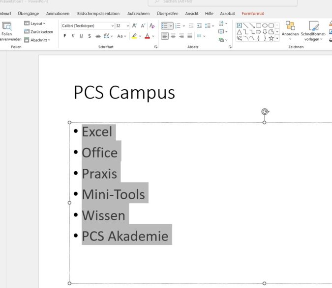 Screenshot 1 - PowerPoint Individuelle Aufzählungszeichen