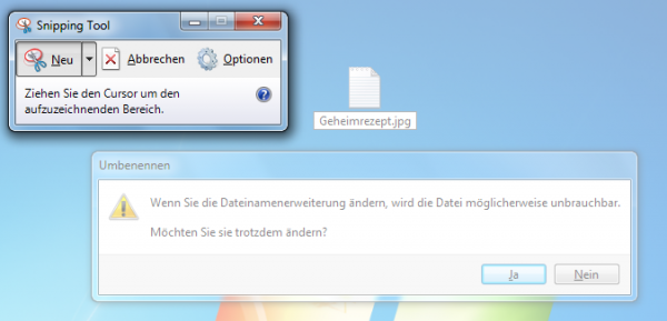 Schnelle Screenshots unter Windows mit dem Snipping Tool