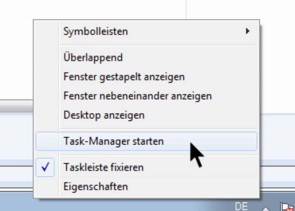 Windows 7 Tipp: Task-Manager schneller öffnen