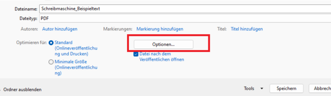 Screenshot 2.1 - PDF mit Textmarken