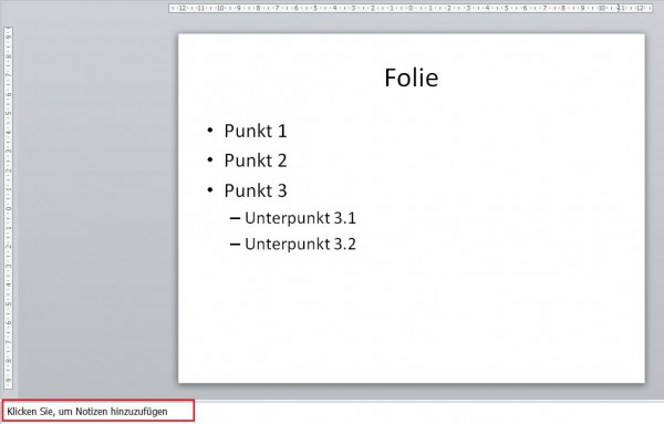 PowerPoint 2010: Notizenbereich