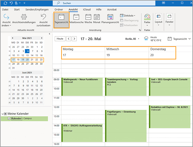 Outlook - Freie Termine finden