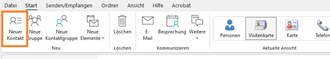 Screenshot 2 Visitenkarte