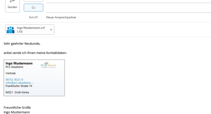 Screenshot 6 Visitenkarte