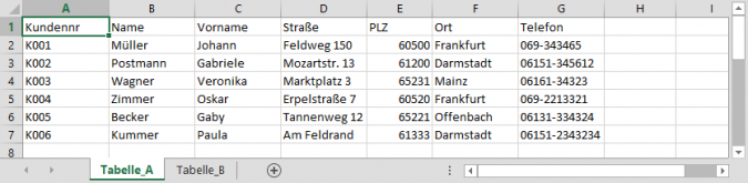 Excel - Tabellen vergleichen