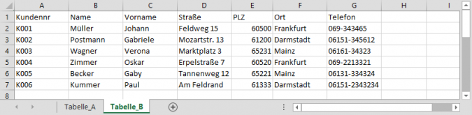 Excel - Tabellen vergleichen