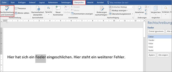 Word Schlangenlinien abschalten