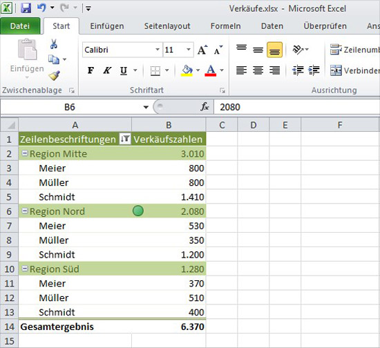 Excel Pivot Tabellen