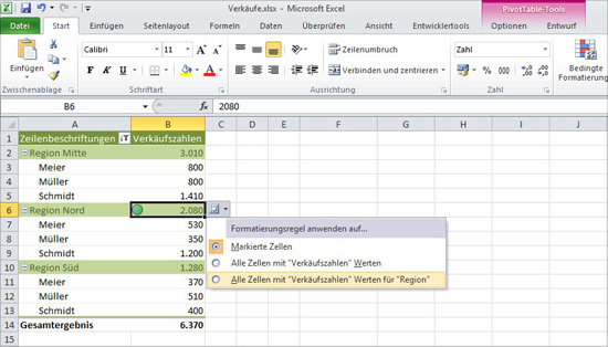 Excel Pivot Tabellen