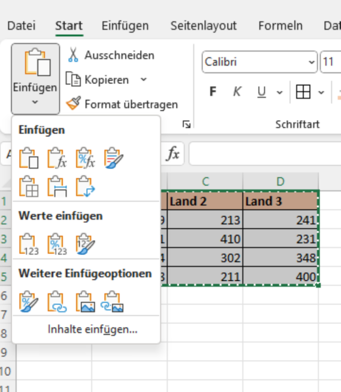 Screenshot 1 - Spalten vertauschen