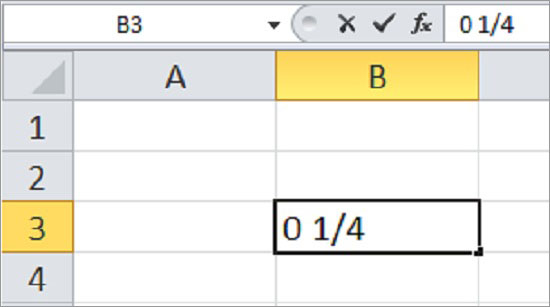 Excel Bruchzahlen