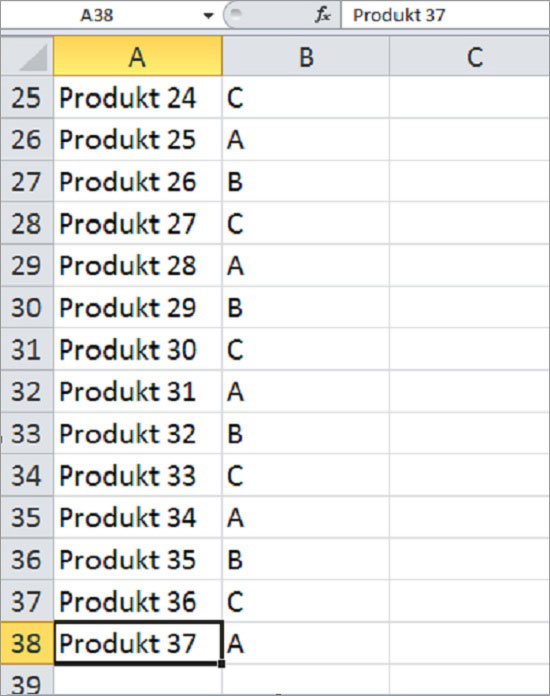 Excel springen