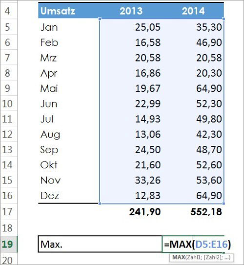 Excel Wertachse fixieren