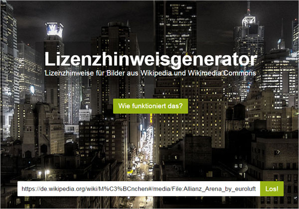 Wikipedia - Lizenzhinweisgenerator