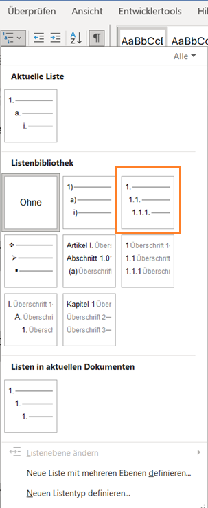 Screenshot 2 Auflistungen