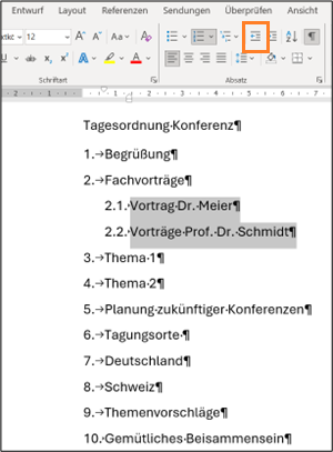 Screenshot 4 Auflistungen