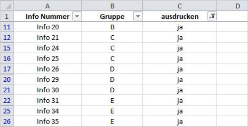 Excel Druckfunktion