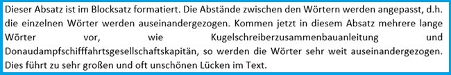 Screenshot 1 - Lückenfreier Blocksatz - neu