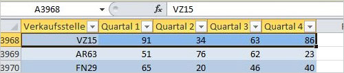 Excel: Tabelle einfügen