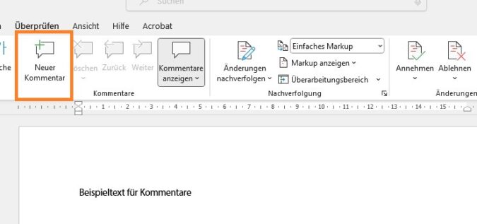 Screenshot 1 - Word Kommentare