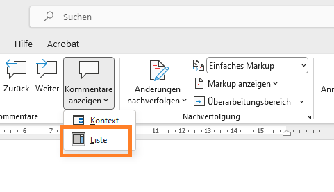 Screenshot 5 - Word Kommentare