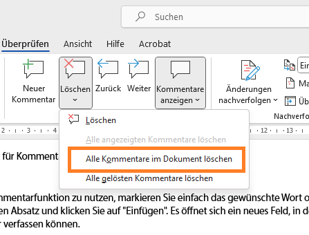 Screenshot 7 - Word Kommentare