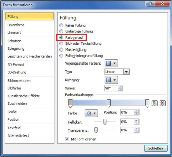 PowerPoint - Farbverläufe