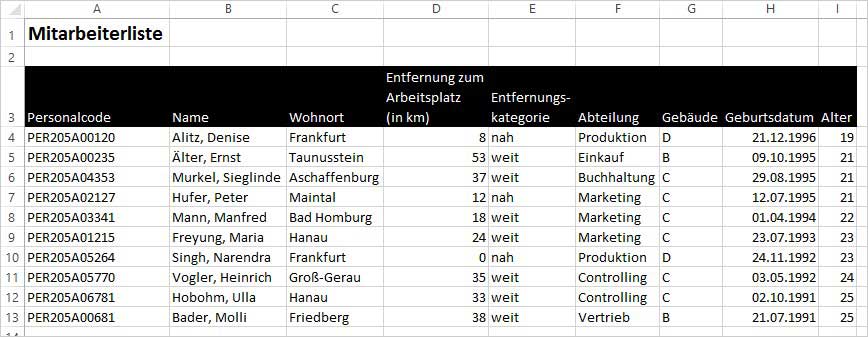 Excel Blitzvorschau