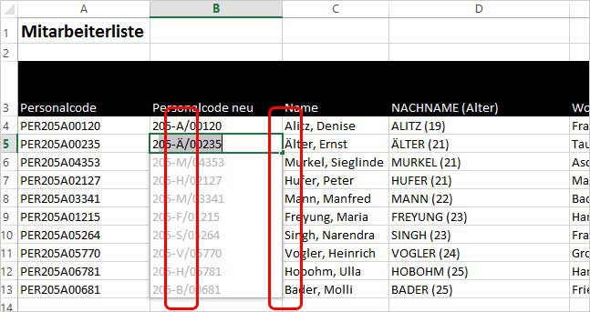 Excel - Blitzvorschau