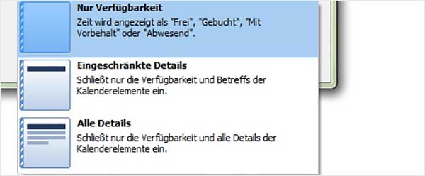 Outlook Kalender versenden