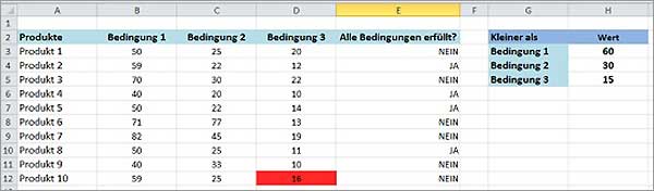 Excel Wahrheitswert