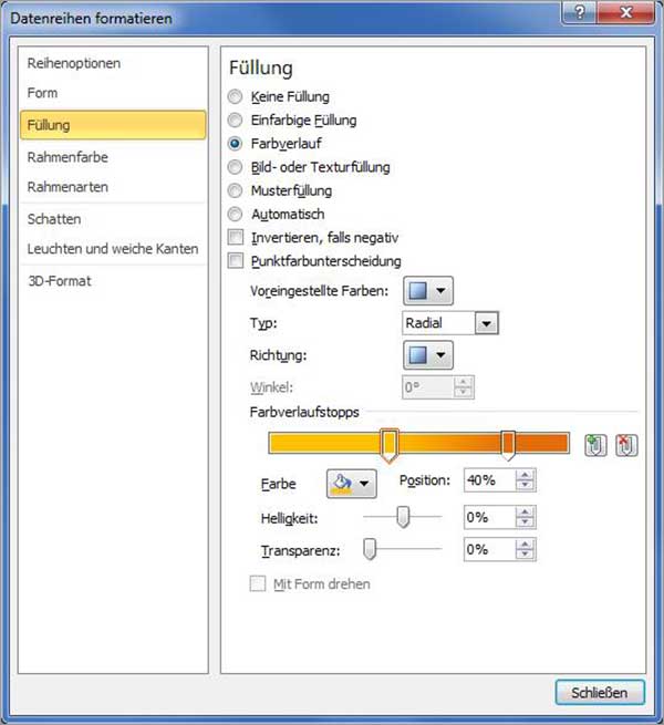 Excel - Glänzende 3D-Säulen