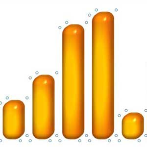 Glänzende 3D-Säulen mit Excel