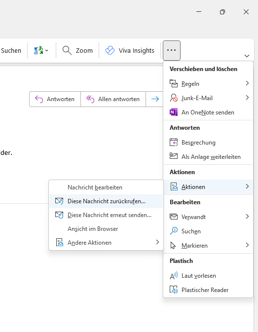Screenshot 1 - Nachrichten zurückholen