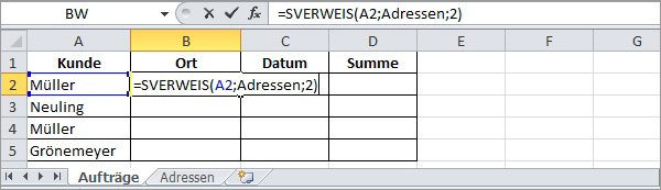 Excel SVERWEIS