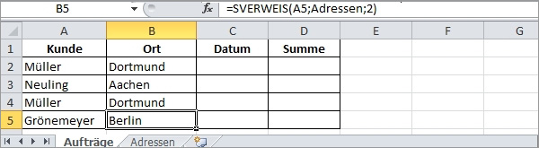 Excel SVERWEIS