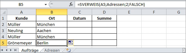 Excel SVERWEIS