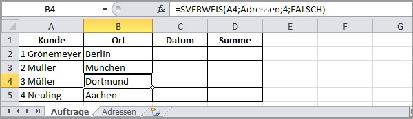 Excel SVERWEIS