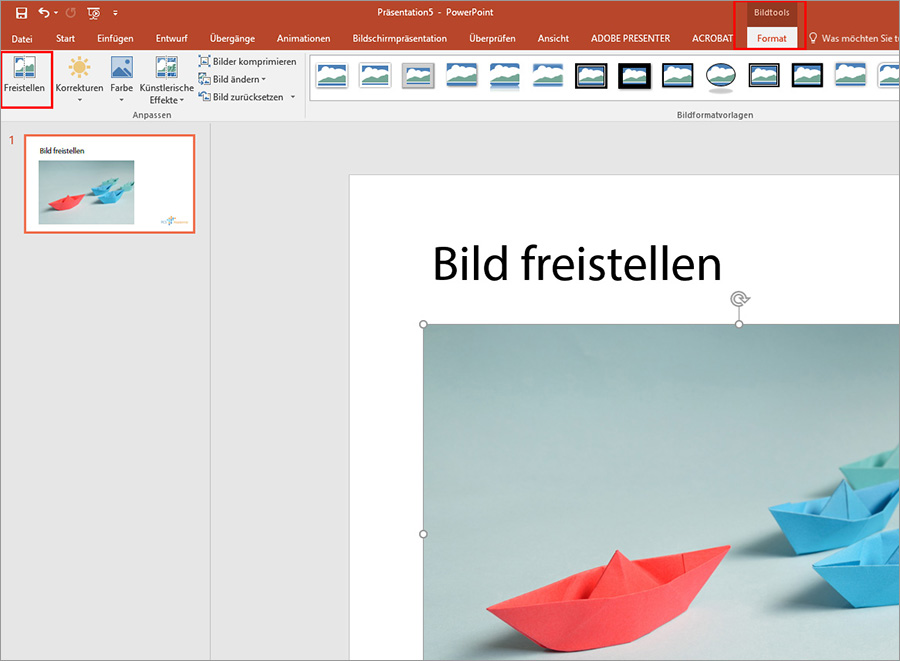 PowerPoint Bilder freistellen