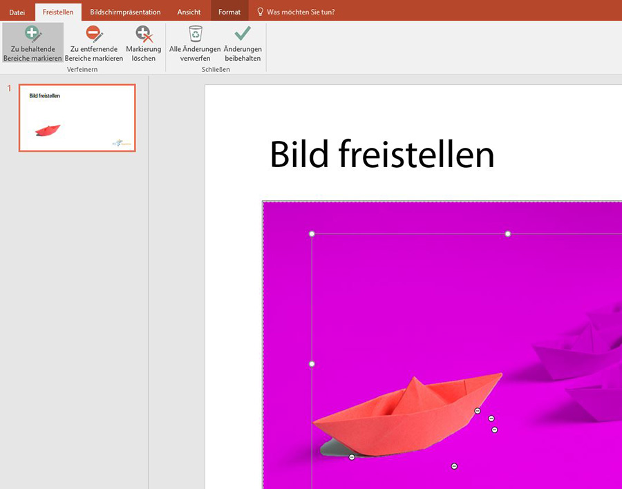 PowerPoint Bilder freistellen