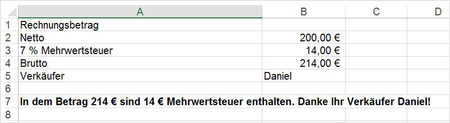 Excel - in Texten rechnen