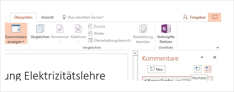 PowerPoint Kommentare