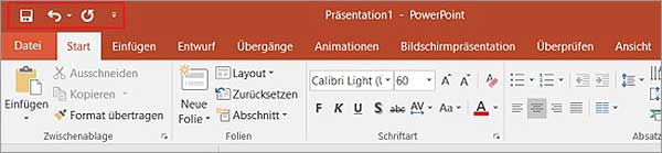 PowerPoint - Schnellzugriffsleiste