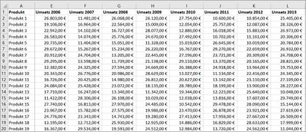 Excel - Überschriften fixieren