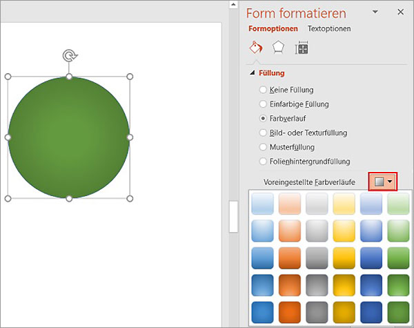 PowerPoint Füllungen