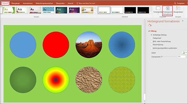 PowerPoint Füllungen