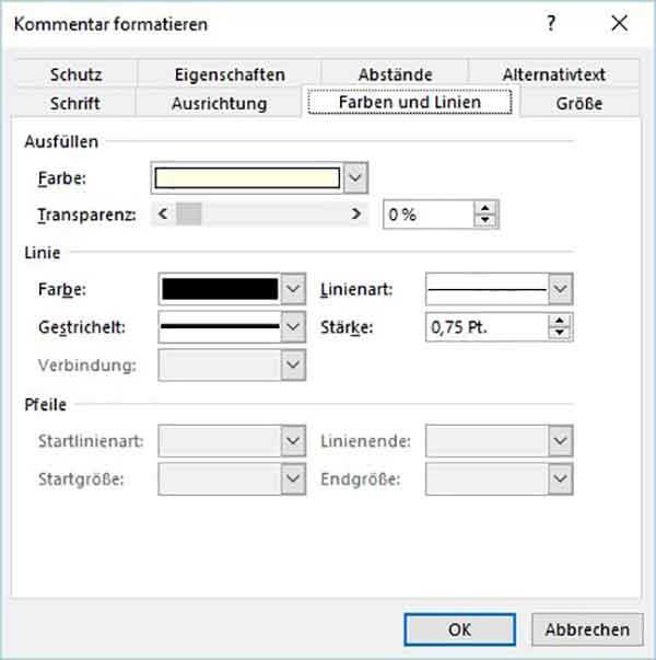Excel Kommentare